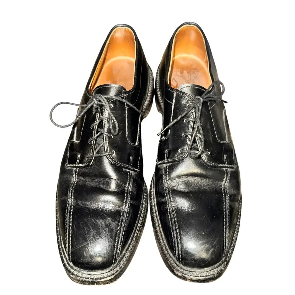 Allen Edmonds Hillcrest Oxfords Men's Size 10 C Black Leather Bicycle Toe Shoes